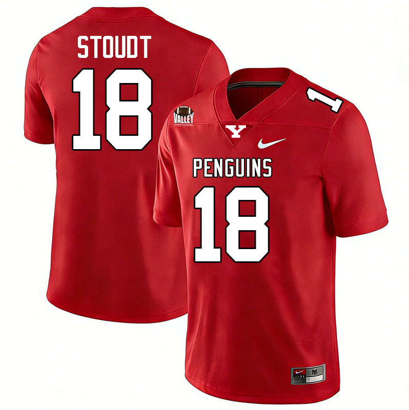 Youngstown State Penguins #18 Cliff Stoudt College Football Jerseys,Uniforms-Red